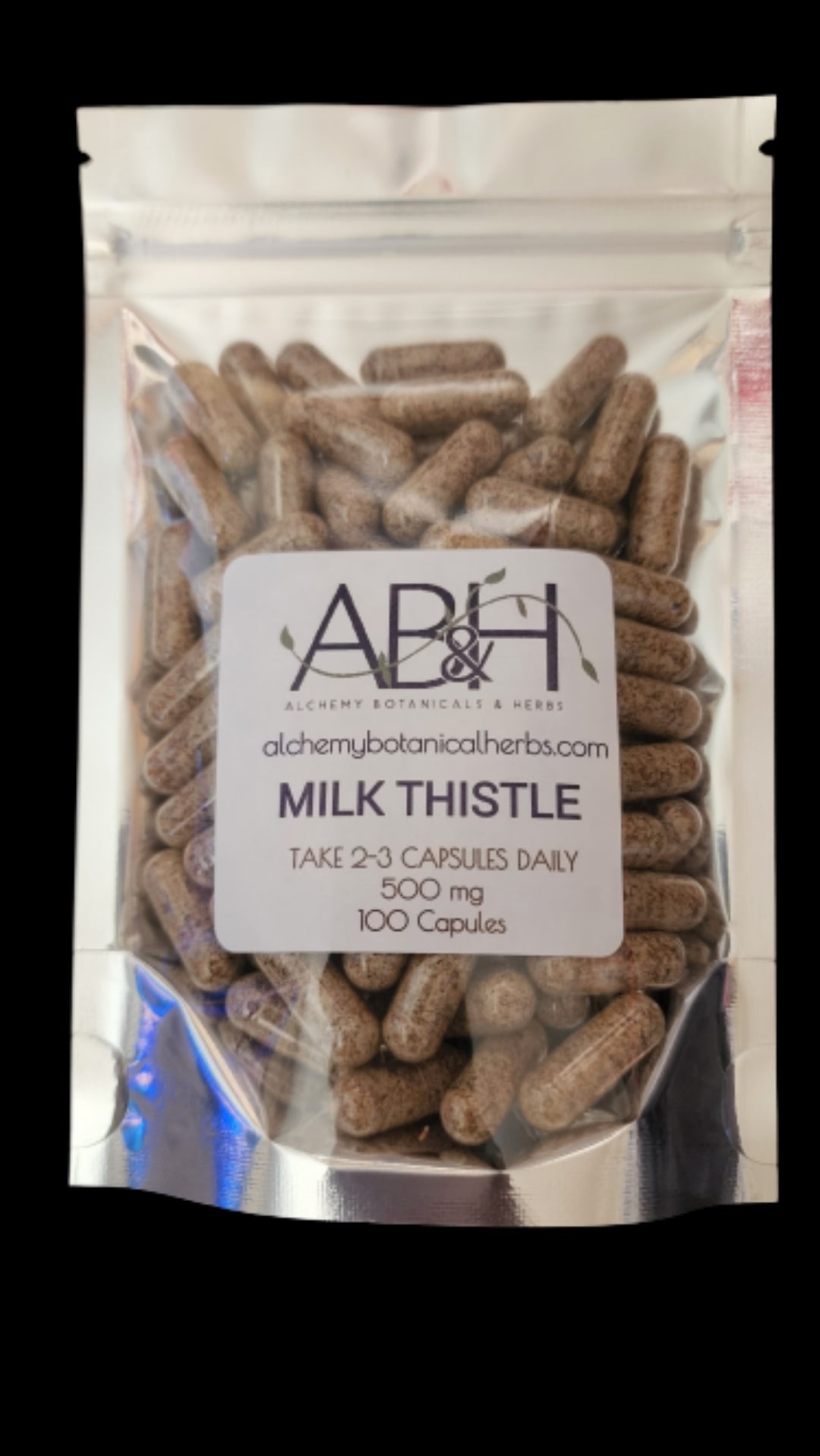 Organic Milk Thistle Seed Powder Capsules 500mg 100 Capsules