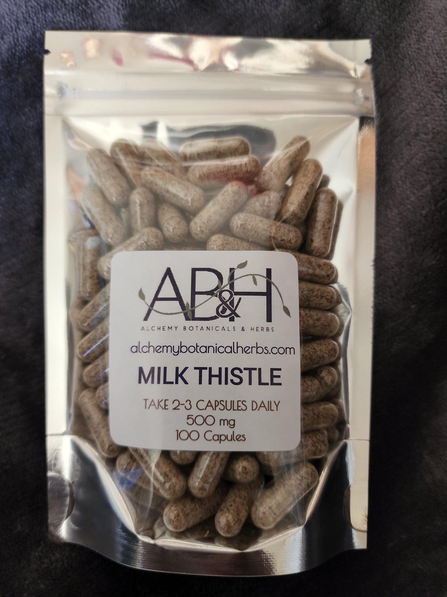Organic Milk Thistle Seed Powder Capsules 500mg 100 Capsules