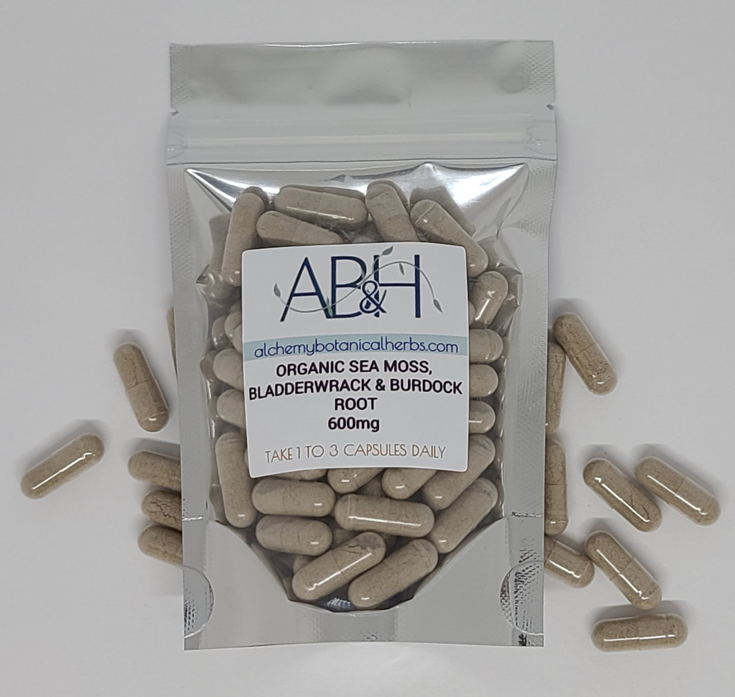 Organic Irish Moss/Sea Moss, Bladderwrack and Burdock Capsules Vegetarian Capsules - Alchemy Botanicals & Herbs Corp