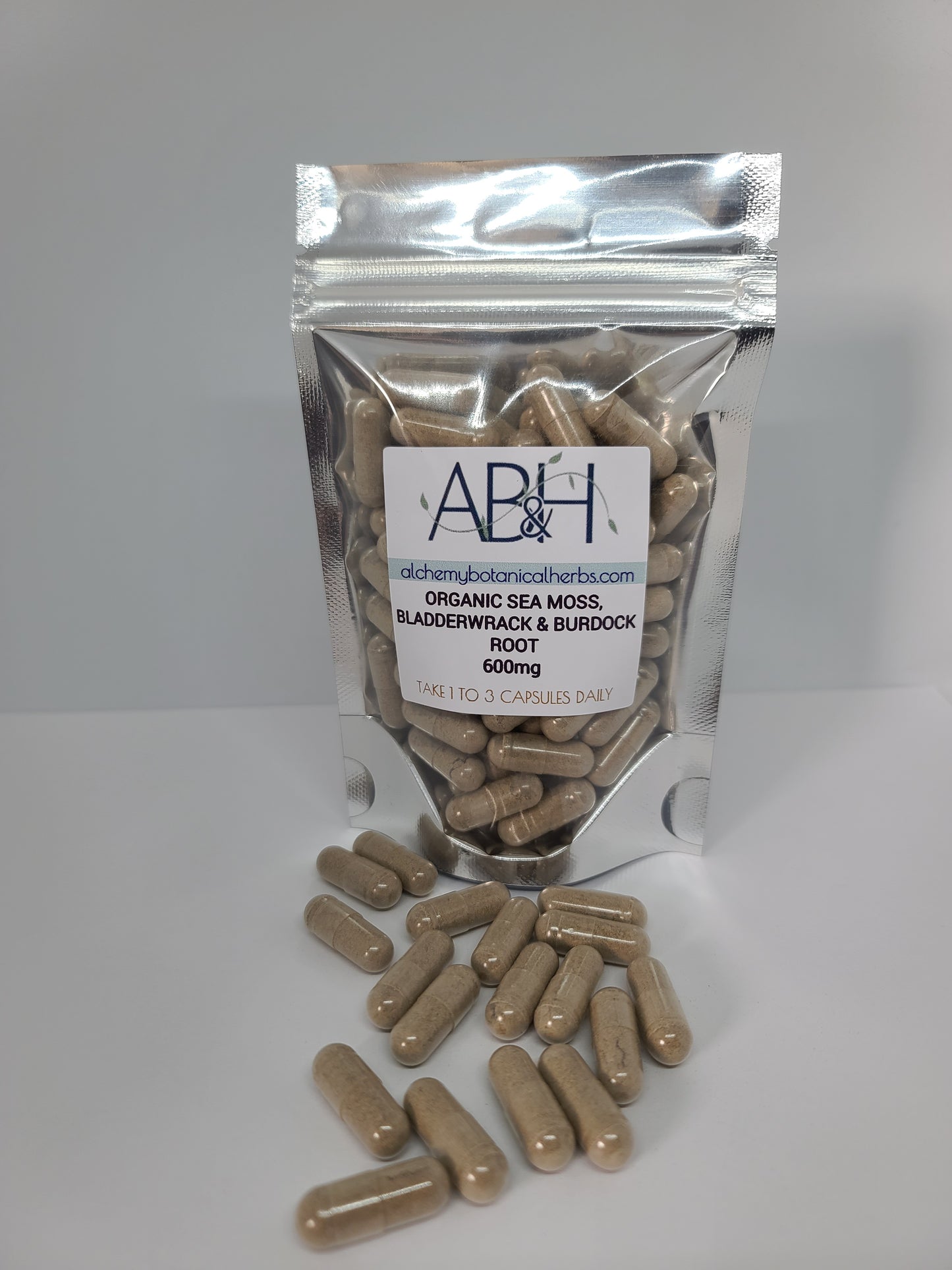 Organic Irish Moss/Sea Moss, Bladderwrack and Burdock Capsules Vegetarian Capsules - Alchemy Botanicals & Herbs Corp