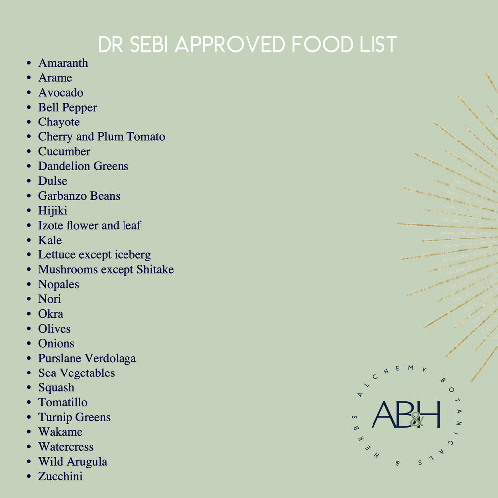 Dr Sebi Approved Foods