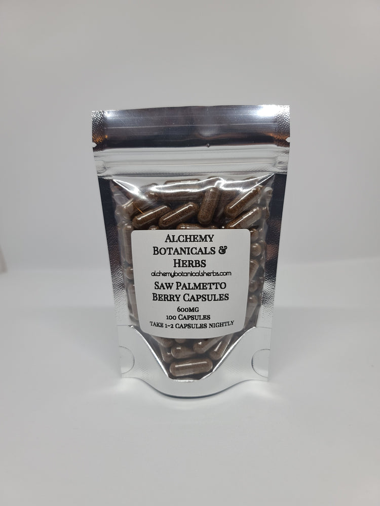 
                  
                    Saw Palmetto Berry Capsules 600mg Size 0 Capsule 100 Capsules - Alchemy Botanicals & Herbs Corp
                  
                