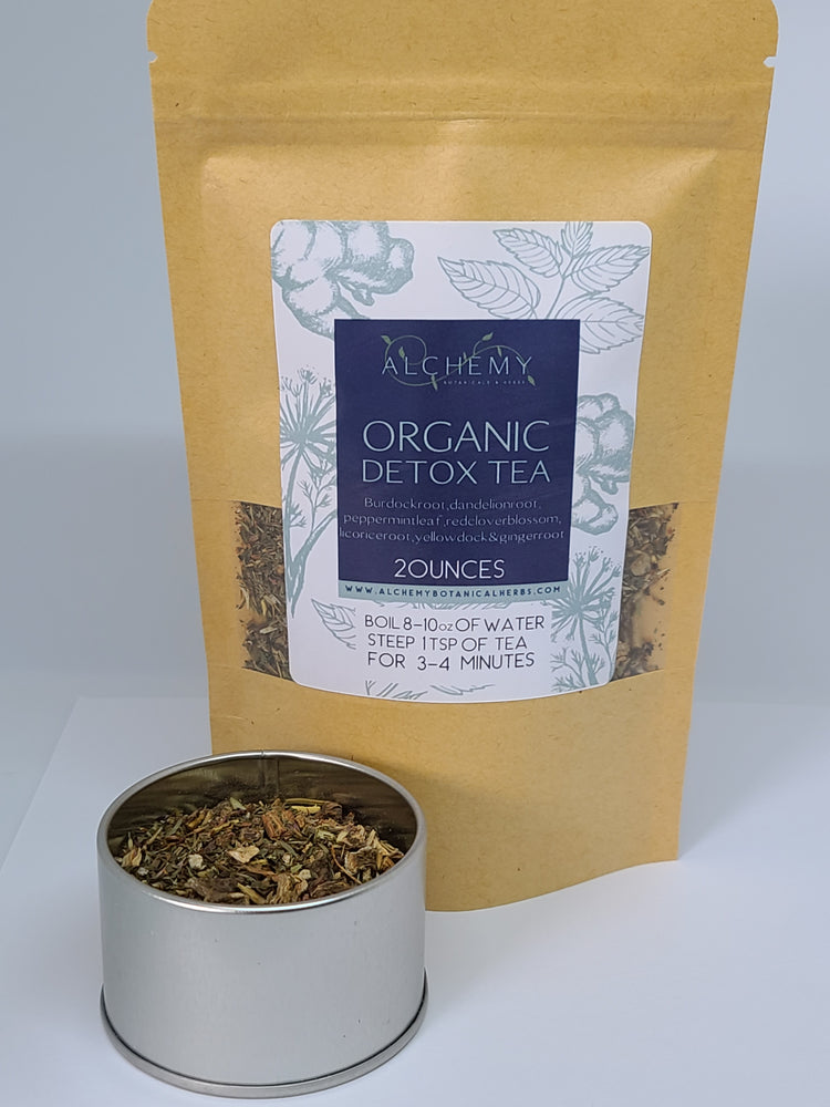 
                  
                    Organic Detox Tea Loose Leaf Burdock Dandelion Yellowdock Peppermint Ginger 2oz bag - Alchemy Botanicals & Herbs Corp
                  
                