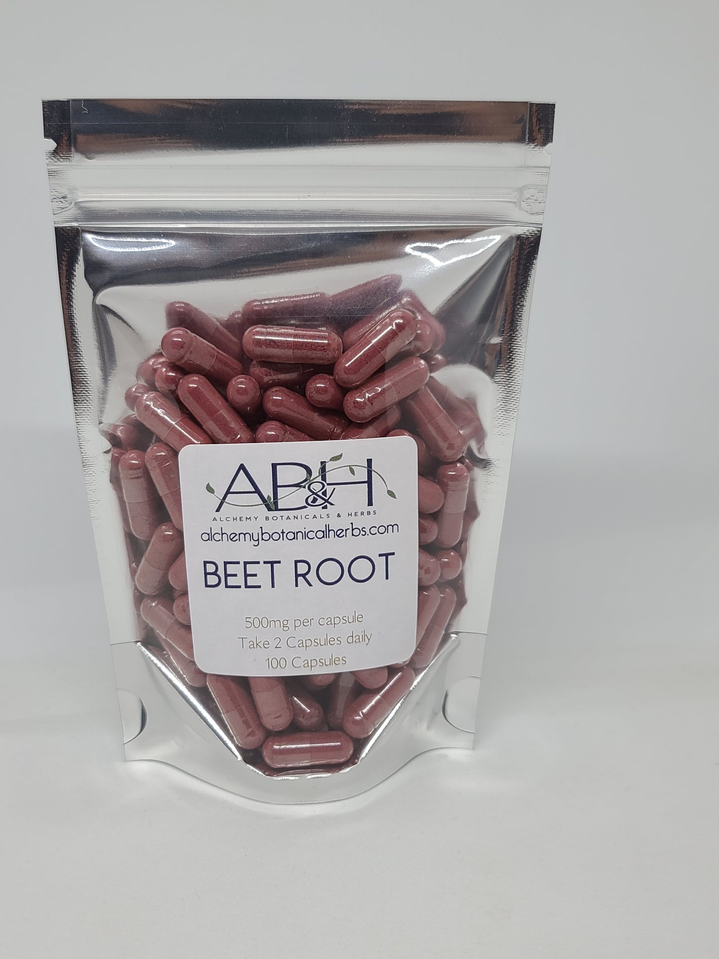Beet Root Capsules 500mg 100 Capsules - Alchemy Botanicals & Herbs Corp