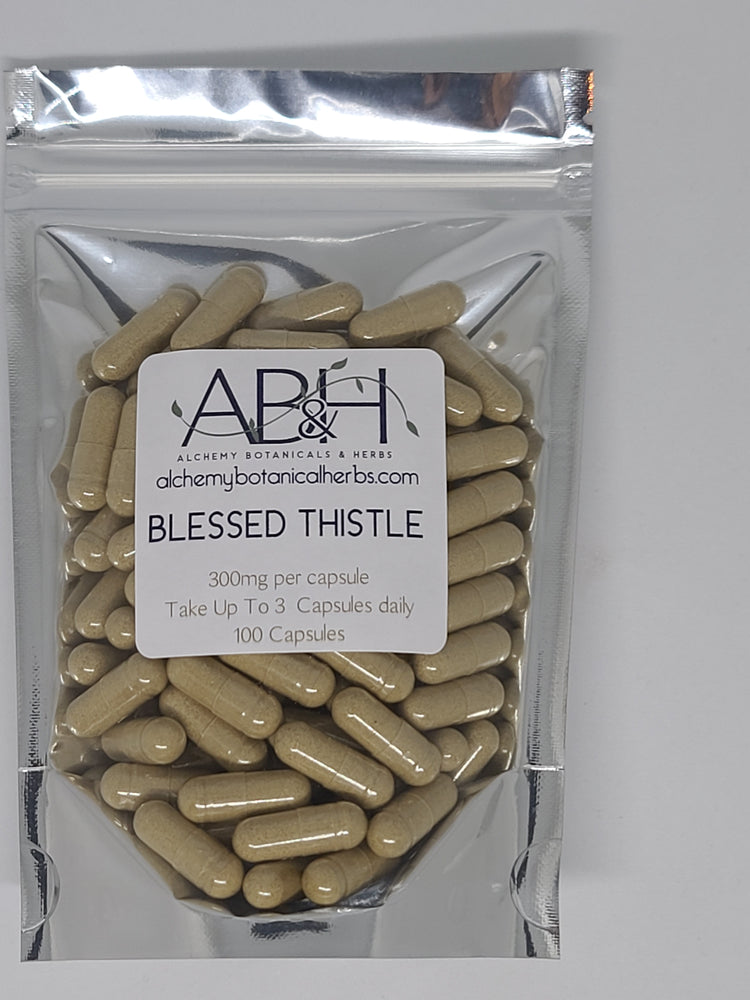 
                  
                    Blessed Thistle Capsule 300mg 100 Capsules - Alchemy Botanicals & Herbs Corp
                  
                