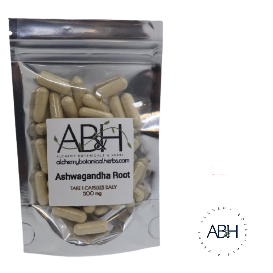 Ashwagandha Root Powder Capsules Supplements, No fillers  Capsules - Alchemy Botanicals & Herbs Corp