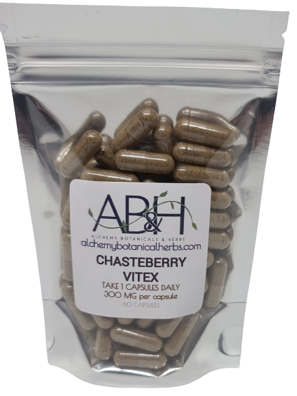 
                  
                    Chaste Tree Berry Capsules 60 Capsules Vitex 300mg - Alchemy Botanicals & Herbs Corp
                  
                