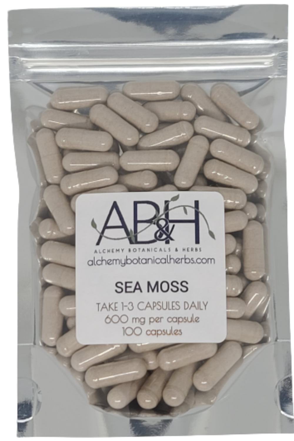 Organic Irish Moss/Sea Moss Capsules 100% Pure Organic Powder Capsule Vegetarian Capsules - Alchemy Botanicals & Herbs Corp