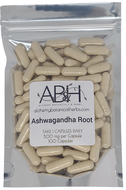 Ashwagandha Root Powder Capsules Supplements, No fillers  Capsules - Alchemy Botanicals & Herbs Corp