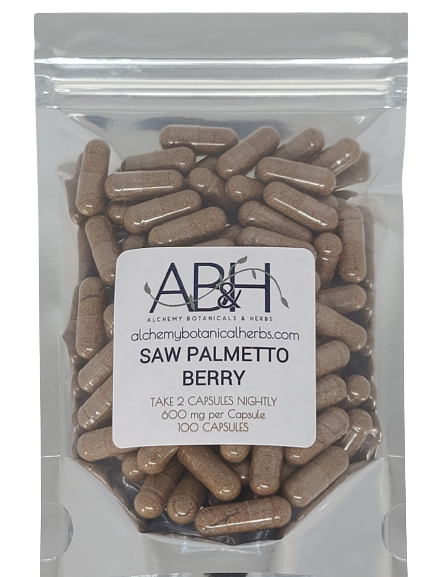 Saw Palmetto Berry Capsules 600mg Size 0 Capsule 100 Capsules - Alchemy Botanicals & Herbs Corp