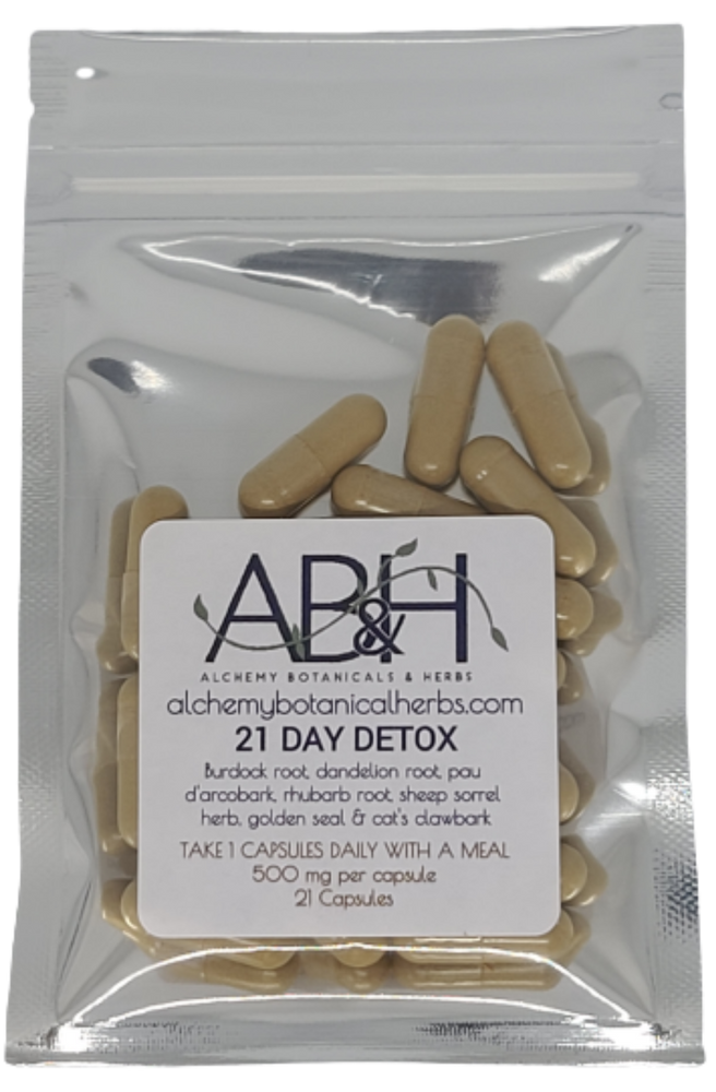 
                  
                    Organic Herbal Detox Natural Capsules No Fillers 21 Capsules 3 week supply Gentle Detox - Alchemy Botanicals & Herbs Corp
                  
                