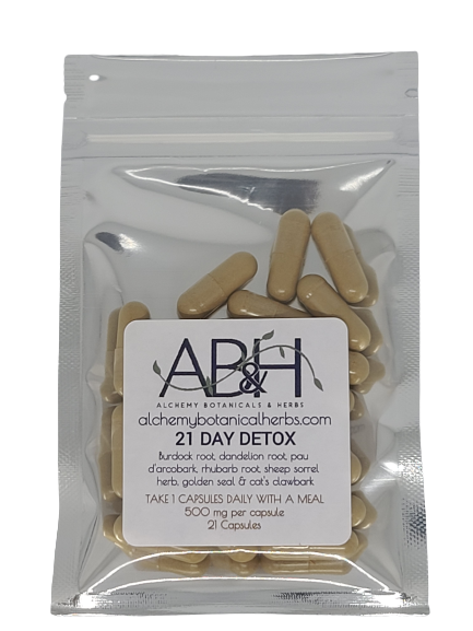 
                  
                    Organic Herbal Detox Natural Capsules No Fillers 21 Capsules 3 week supply Gentle Detox - Alchemy Botanicals & Herbs Corp
                  
                