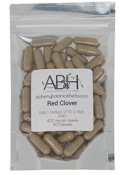 Red Clover Blossom Capsules 400mg No Fillers 60 Capsules - Alchemy Botanicals & Herbs Corp