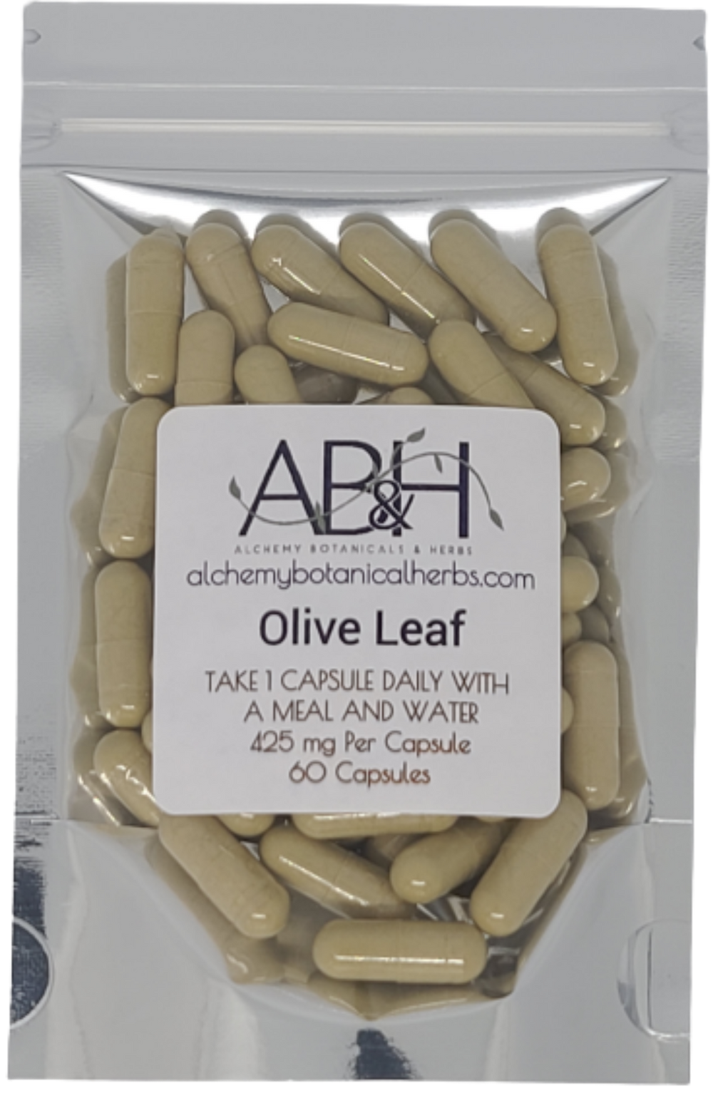 Olive Leaf Capsules 60 Capsule size O capsule Vegan - Alchemy Botanicals & Herbs Corp