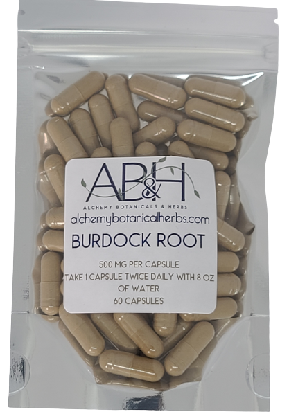 Burdock Root Capsules - Alchemy Botanicals & Herbs Corp