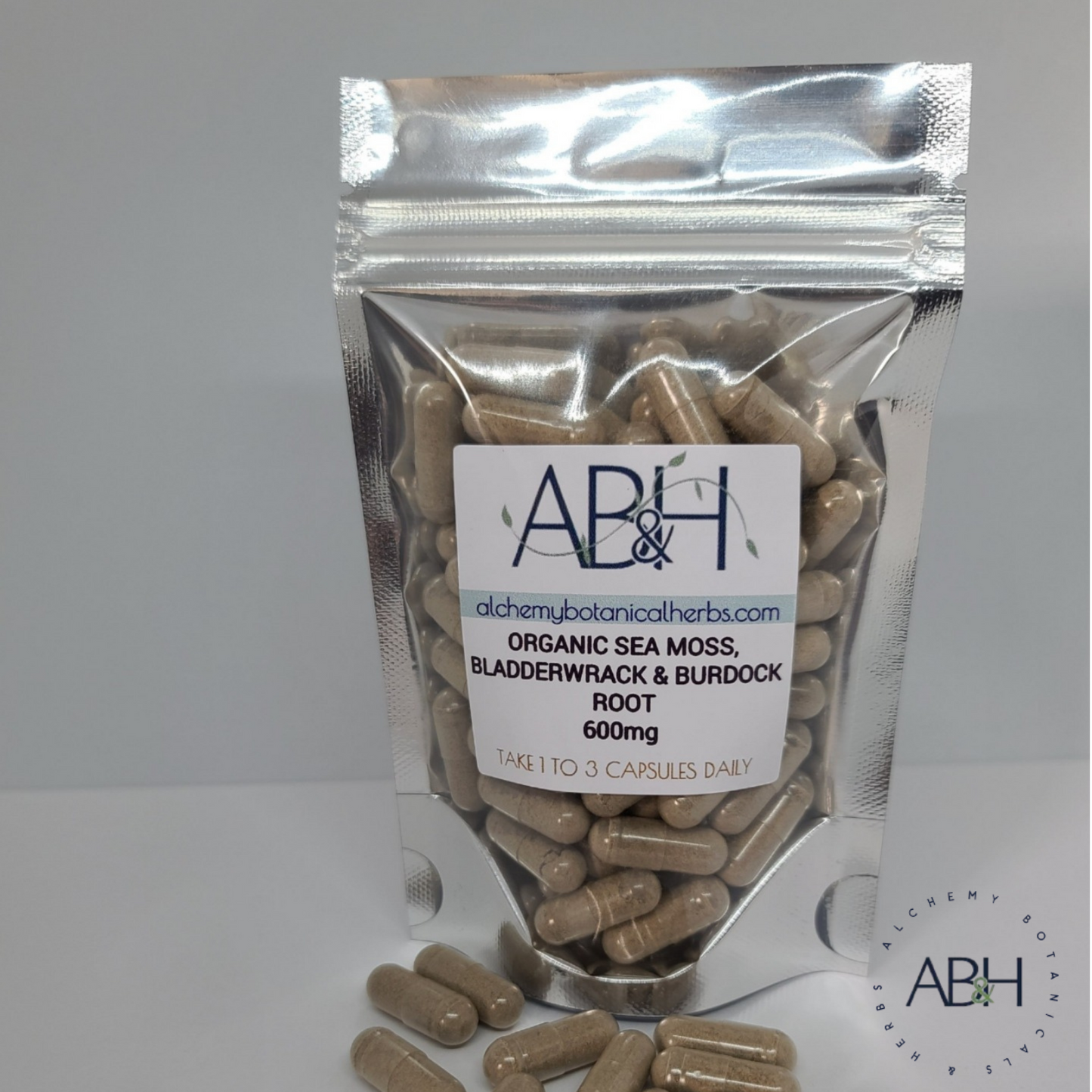 Organic Irish Moss/Sea Moss, Bladderwrack and Burdock Capsules Vegetarian Capsules - Alchemy Botanicals & Herbs Corp